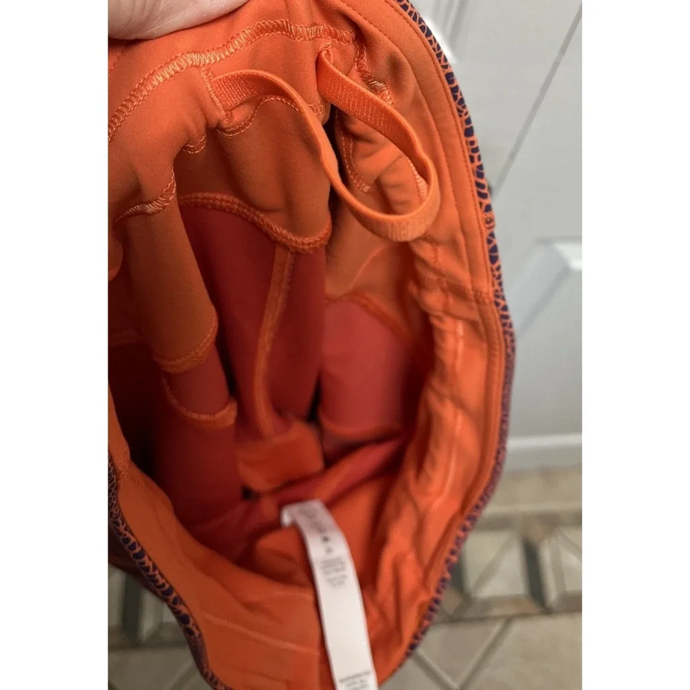 Lululemon Invigorate HR Tight Size 6 Crackle Glaze Orange Excellent 23 L